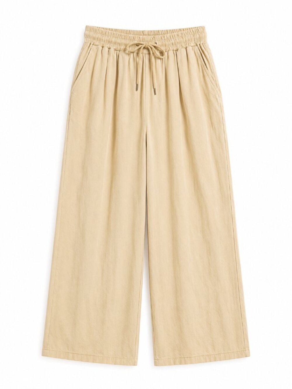 NWOT comfy Wide leg Lightweight Drawstring Casual Pants - Beige